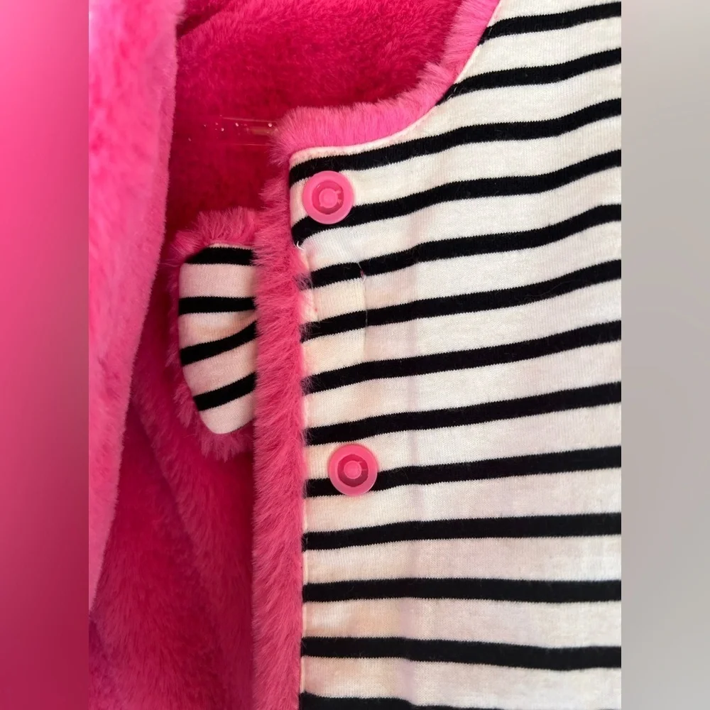Girls reversible pink faux Vest w/bow (Size 12m)